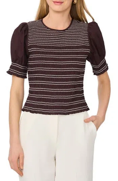 Parker Smocked Puff Sleeve Cotton Top In Black