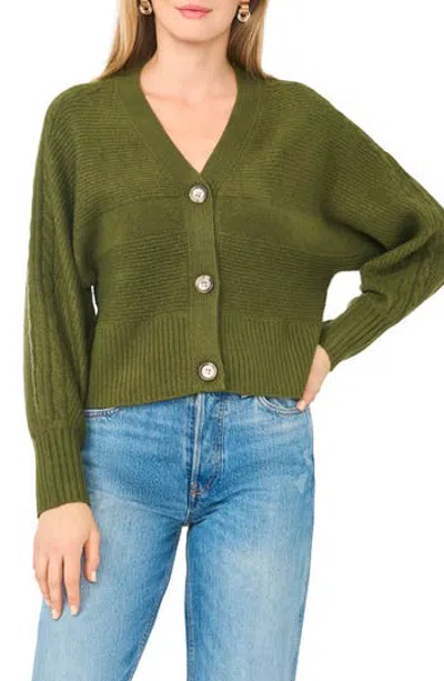 Parker Stitch Detail Cardigan In Green
