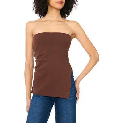Parker Strapless Asymmetric Knit Top In Brown