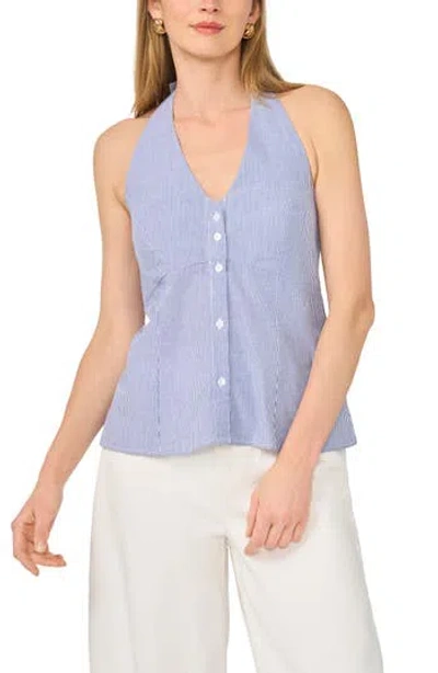 Parker Stripe Halter Top In Blue