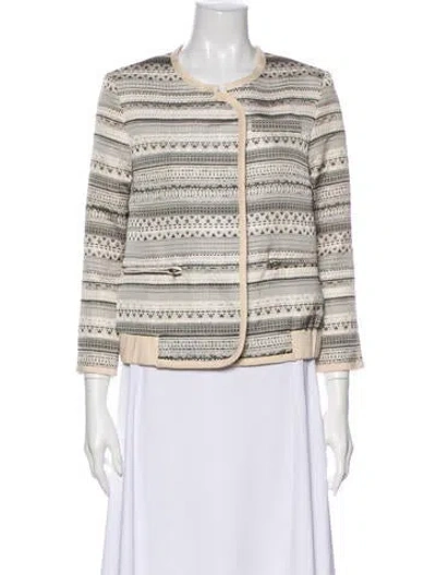 Pre-owned Parker Striped Evening Jacket In Gray