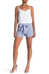 Parker Striped Front Tie Cotton Shorts In Blue In Blue
