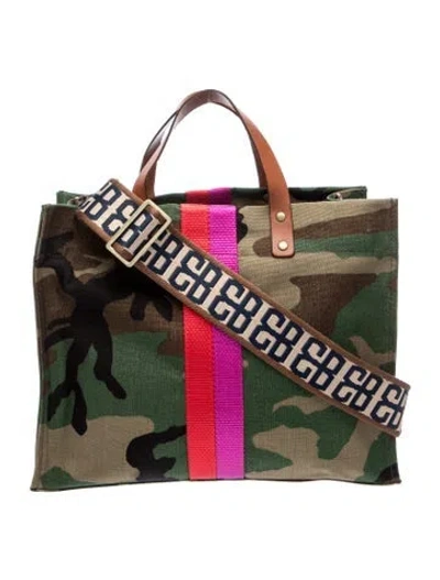 Pre-owned Parker Thatch Canvas Top Handle Bag In Green