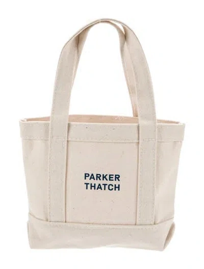 Pre-owned Parker Thatch Canvas Top Handle Bag In Neutral