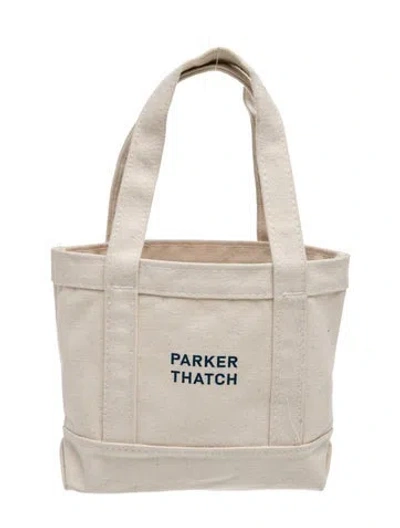 Pre-owned Parker Thatch Canvas Top Handle Bag In Neutrals