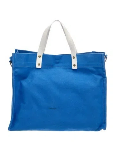 Pre-owned Parker Thatch Canvas Tote In Blue