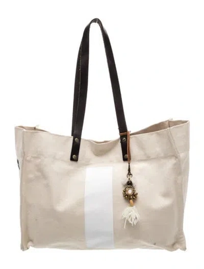 Pre-owned Parker Thatch Canvas Tote In Neutrals