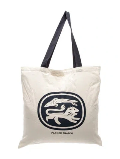 Pre-owned Parker Thatch Canvas Tote In Neutrals