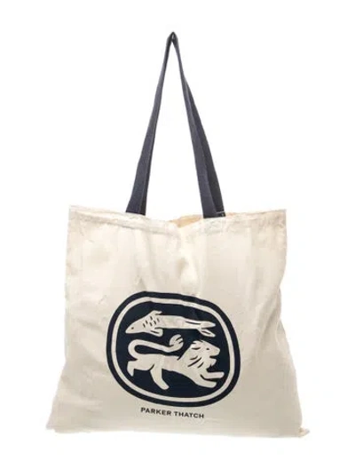 Pre-owned Parker Thatch Canvas Tote In Neutrals