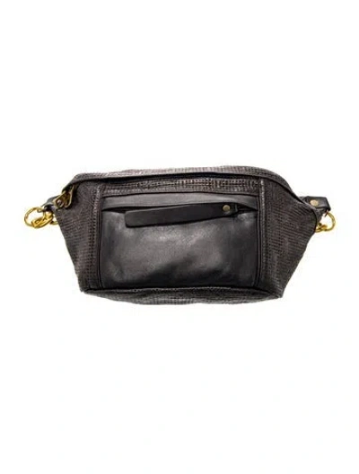 Pre-owned Parker Thatch Leather Belt Bag In Black