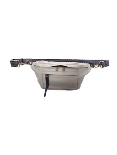 Pre-owned Parker Thatch Leather Belt Bag In Gray