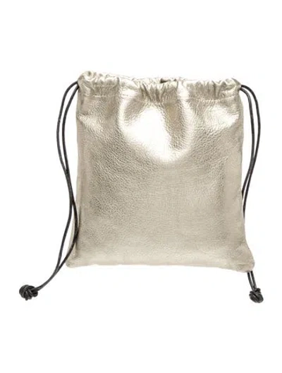 Pre-owned Parker Thatch Leather Pouch In Metallic/neutrals