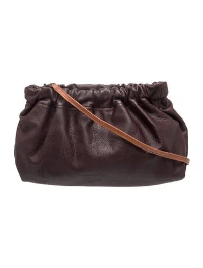 Pre-owned Parker Thatch Leather Shoulder Bag In Burgundy