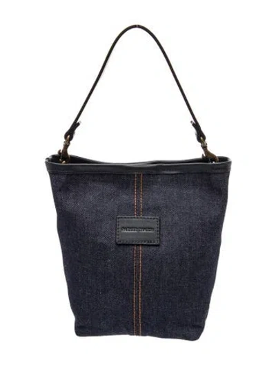 Pre-owned Parker Thatch Leather Top Handle Bag In Blue