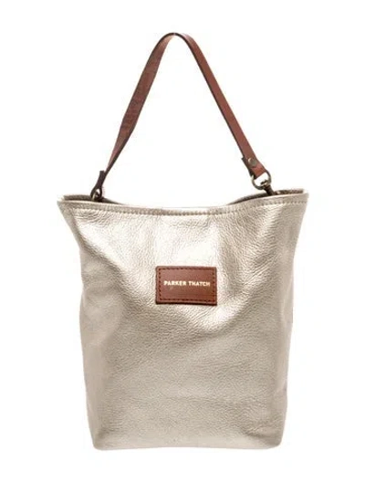 Pre-owned Parker Thatch Leather Top Handle Bag In Gold/metallic