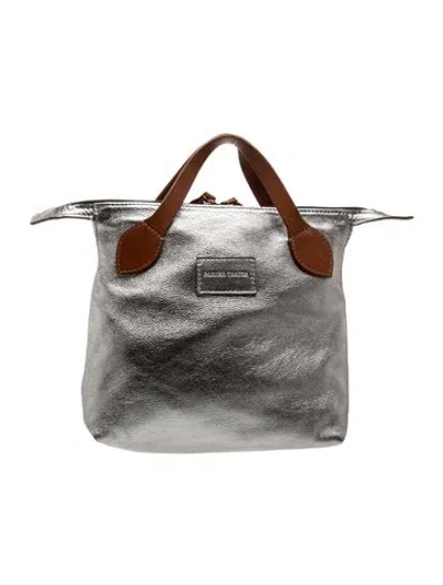 Pre-owned Parker Thatch Leather Top Handle Bag In Grey
