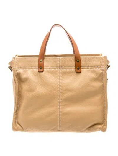 Pre-owned Parker Thatch Leather Top Handle Bag In Neutrals