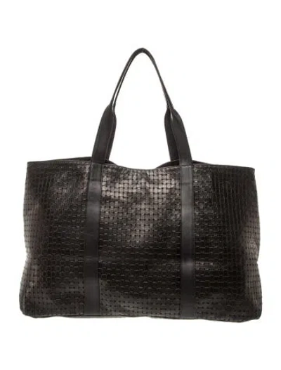 Pre-owned Parker Thatch Leather Tote In Black