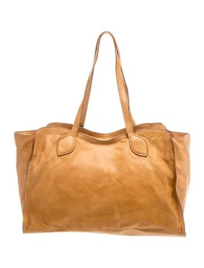 Pre-owned Parker Thatch Leather Tote In Brown