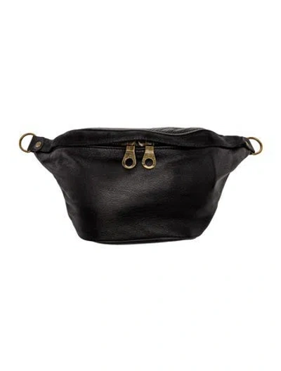 Pre-owned Parker Thatch Leather Waist Bag Small In Black