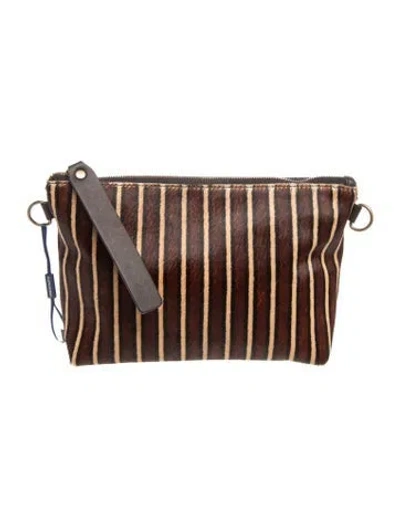 Pre-owned Parker Thatch Ponyhair Clutch W/ Tags In Brown
