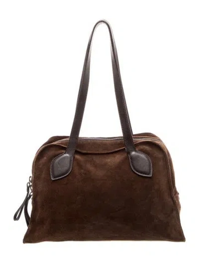 Pre-owned Parker Thatch Suede Shoulder Bag In Brown