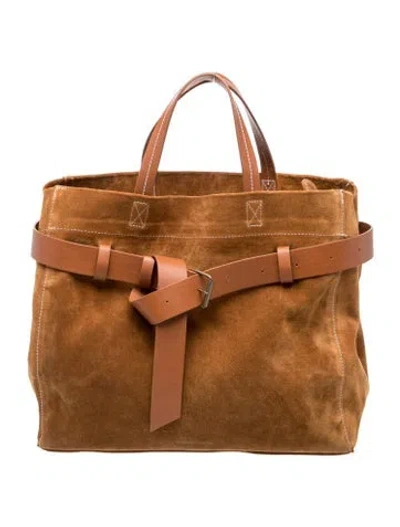 Pre-owned Parker Thatch Suede Tote In Brown