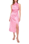 Parker The Ayla Ruched Satin Midi Dress In Cashmere Rose