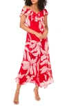 Parker The Bridget Floral Print Ruffle Dress In Red
