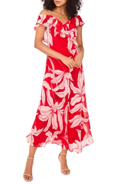 Parker The Bridget Floral Print Ruffle Dress In Red
