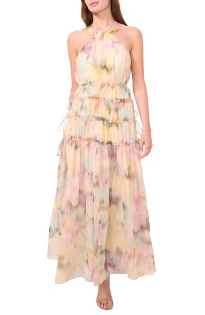 Parker The Camille Floral Tiered Maxi Dress In Green