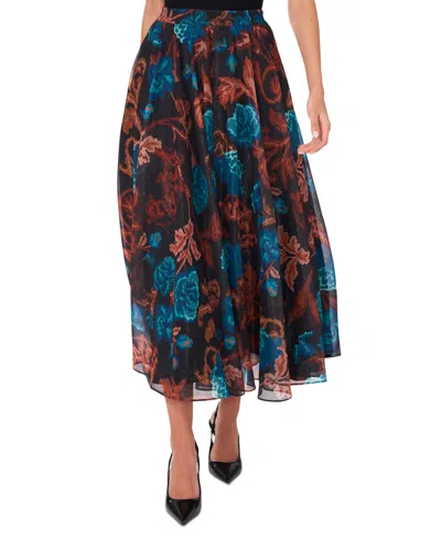 Parker The Emily Floral-print Relaxed Maxi Skirt In Rich Black