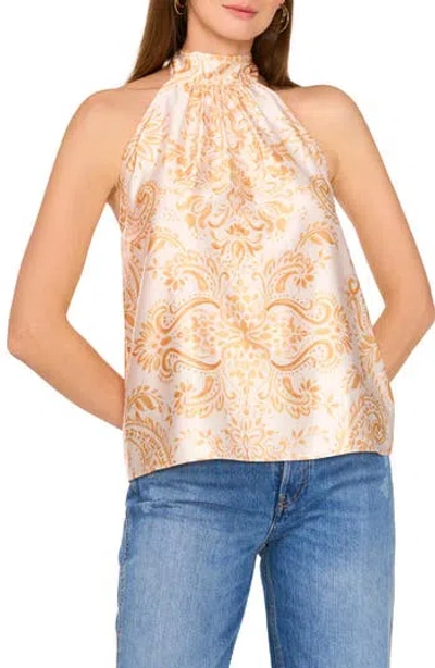 Parker The Erica Satin Halter Neck Top In Dandelion