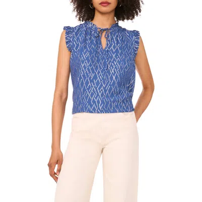 Parker The Jenna Split Neck Top In Blue