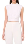 Parker The Julianne Pinstripe Crop Top In Lucent White