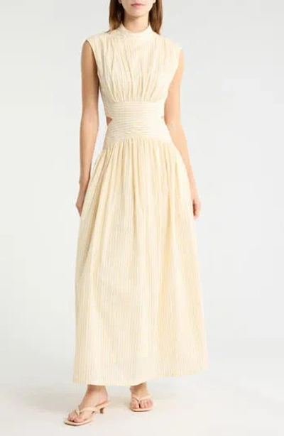 Parker The Julianne Stripe Cotton Maxi Dress In Yellow