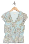 Parker The Margot Flutter Sleeve Peplum Top