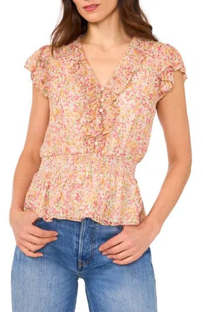 Parker The Margot Peplum Top In Pink Lemonade