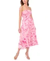 Parker The Nellie Floral Print Smocked Tiered High-low Maxi Dress In Pink