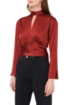 Parker The  Long Sleeve Keyhole Top In Brandy Brown