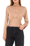 Parker The  Long Sleeve Keyhole Top In Neutral