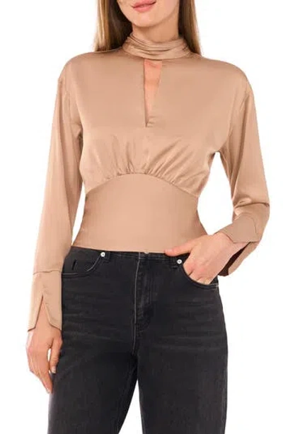 Parker The  Long Sleeve Keyhole Top In Neutral