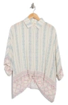 Parker The River Print Oversize Top In Neutral