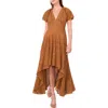 Parker The Sally Tiered High-low Dress In Brown