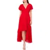 Parker The Sally Tiered High-low Dress In Red