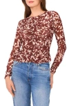 Parker The Willow Ruched Mesh Top In Brown