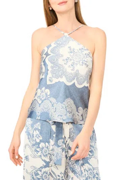 Parker Tie Back Halter Top In Blue