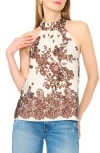 Parker Tie Back Satin Halter Top In Multi