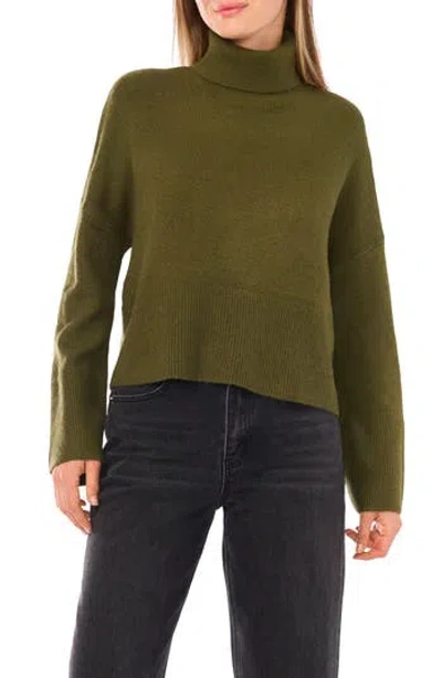 Parker Turtleneck Crop Sweater In Green