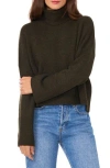 Parker Turtleneck Crop Sweater In Deep Olive
